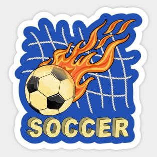 Soccer Ball On Fire Sticker